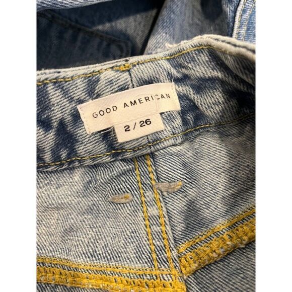 Good American Good Ease Relaxed Fit Jeans Stonewash Size 2 / 26 - Picture 5 of 11